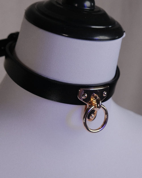 【Absolute Black】 Genuine Leather Choker