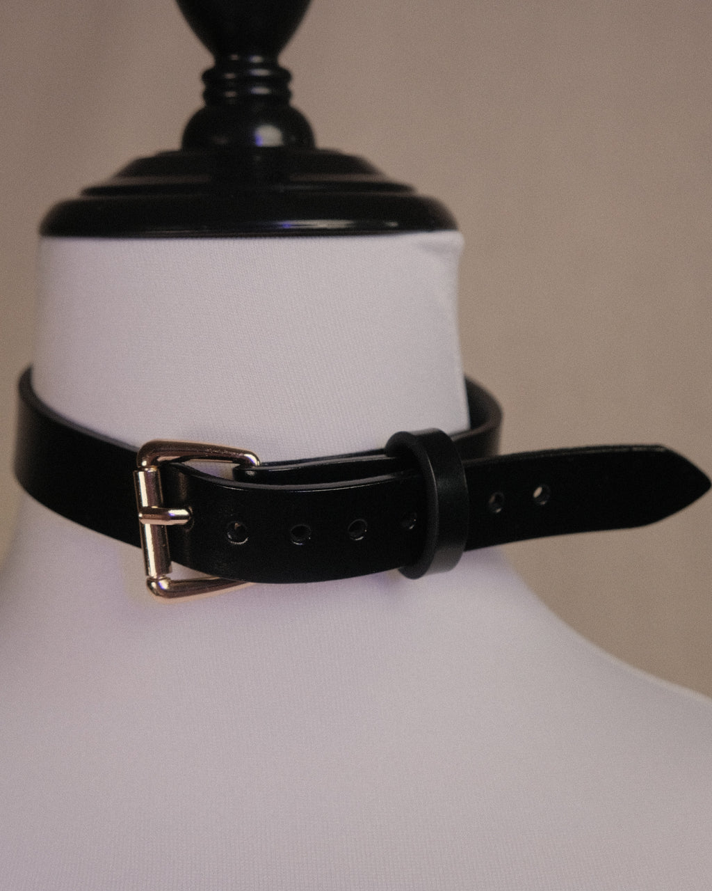 【Absolute Black】 Genuine Leather Choker