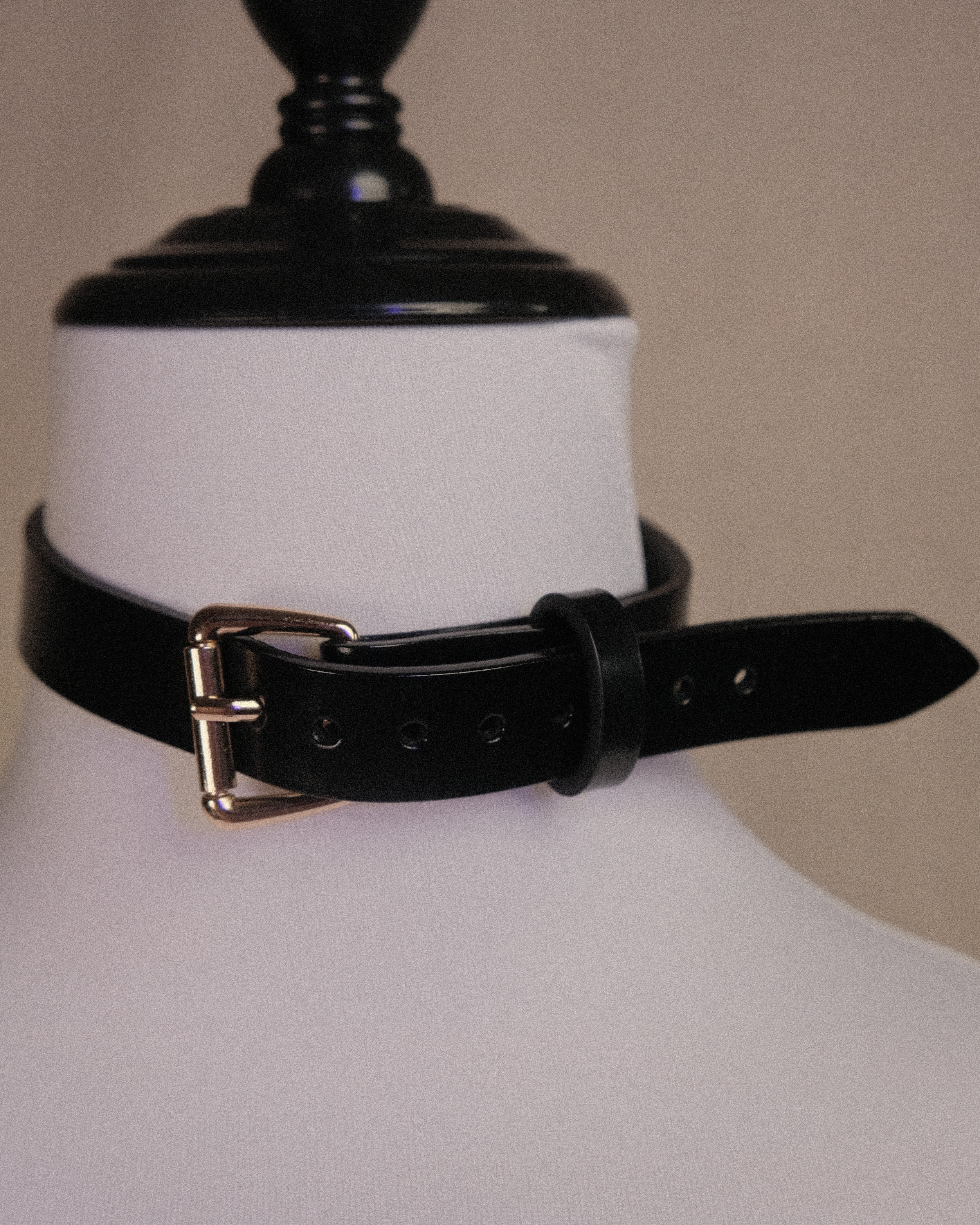 【Absolute Black】 Genuine Leather Choker