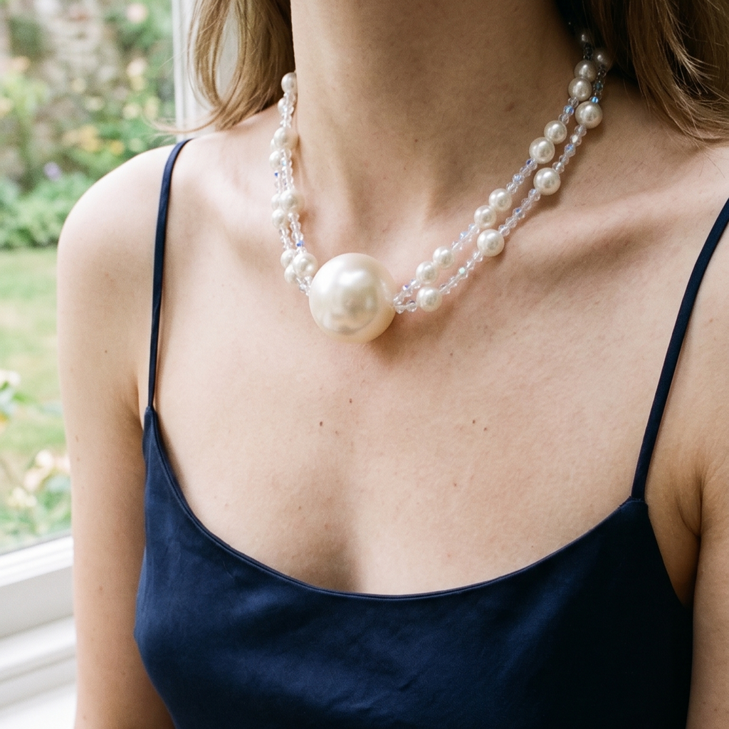 【The Ivory Seal】Glass Pearl Necklace Ball Gag